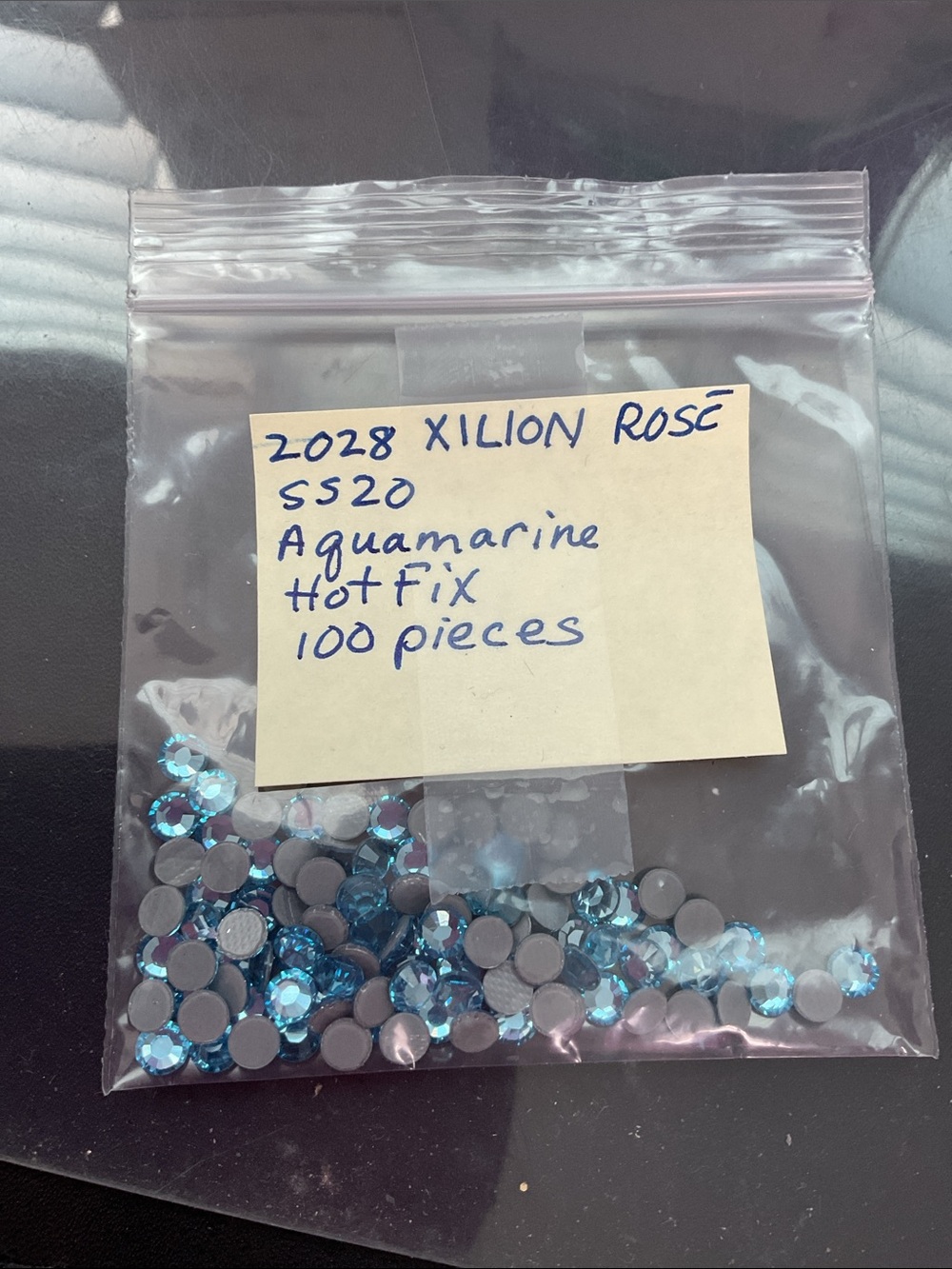 Swarovski • Color: Aquamarine, 2028 XILION Rose Hotfix Rhinestones
